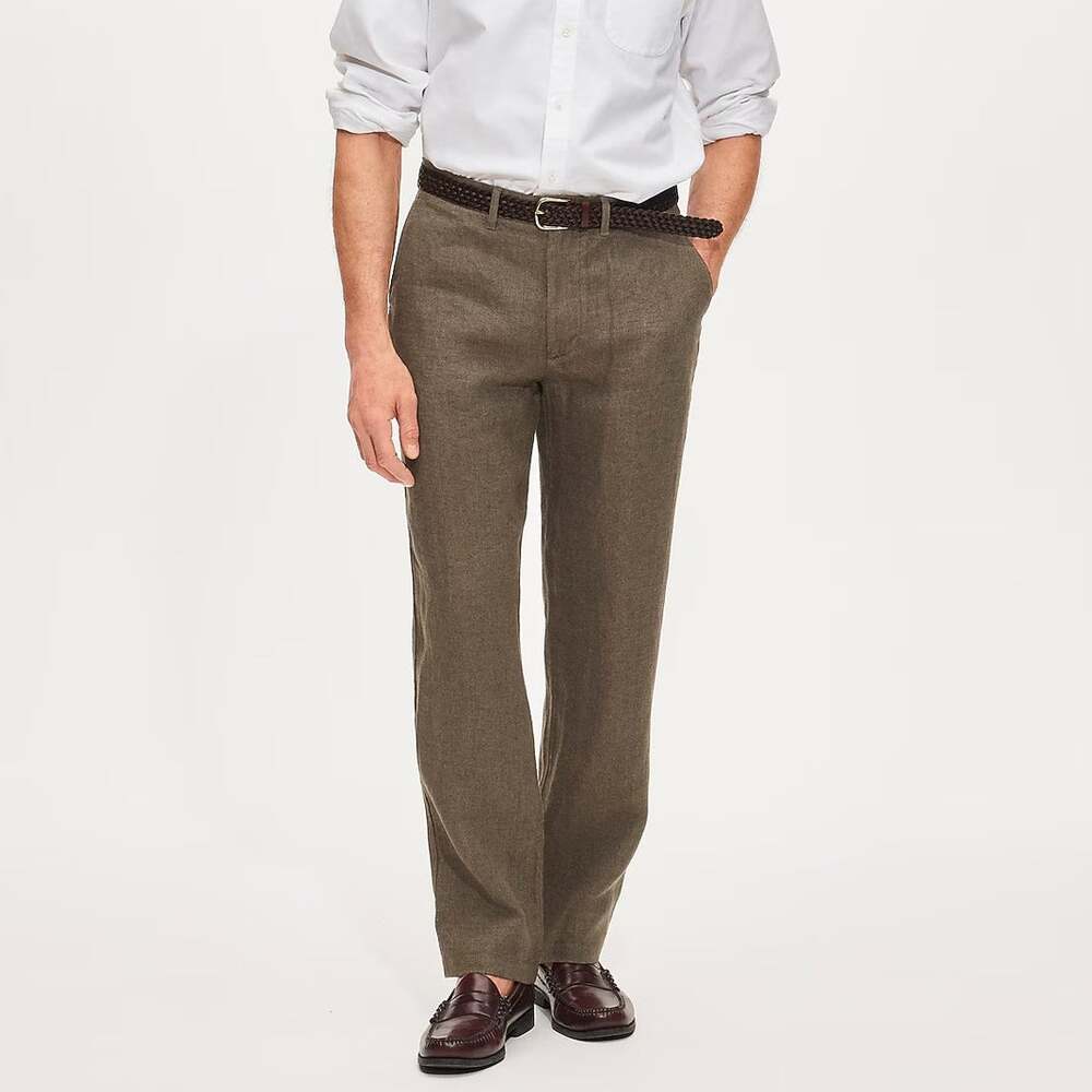 J.Crew Men's Classic Fit Trouser Linen Calvin Herringbone Haze Size 38x32 NWT